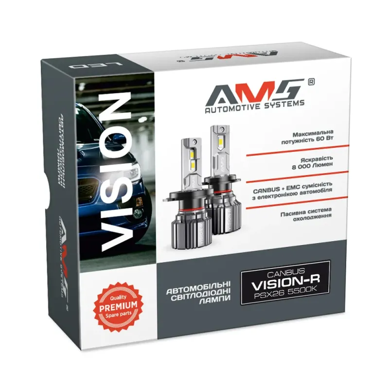 LED лампа AMS VISION-R PSX26 5500K CANBUS
