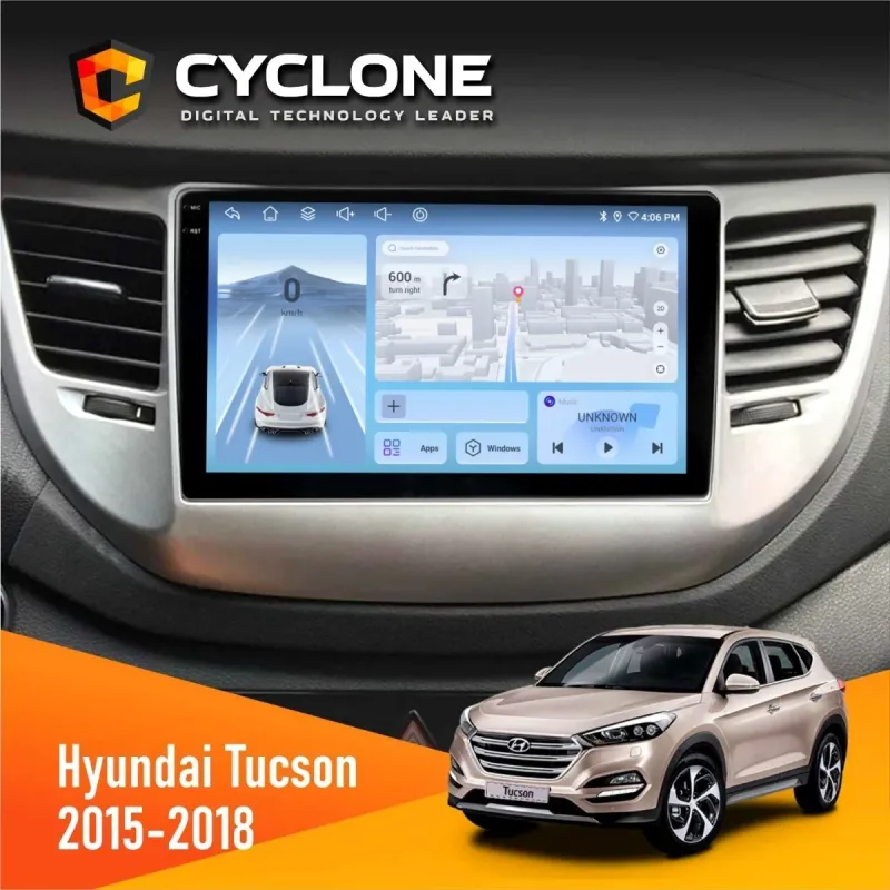 Штатна магнітола Hyundai Tucson 3 2015-2018 CYCLONE C9-009 4X64, DSP, 4G, 2K