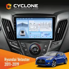 Штатна магнітола Hyundai Veloster 2011-2019 CYCLONE C9-012 4X64 DSP 4G