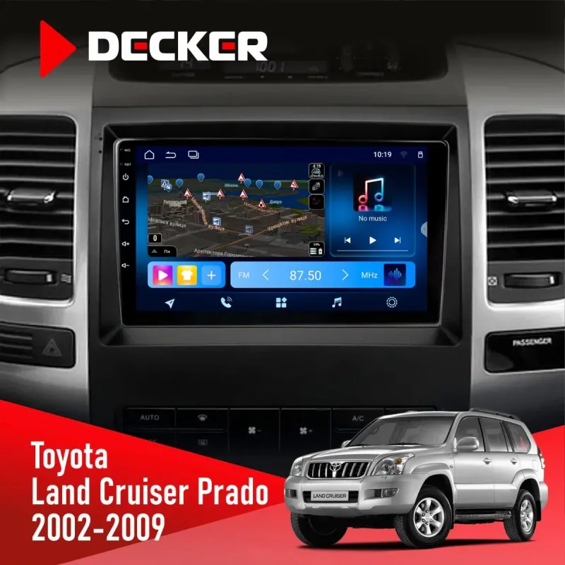 Штатна магнітола Toyota Land Cruiser Prado (120) 2002-2009 DECKER TS TS9-003 4X64, DSP 4G, 2K