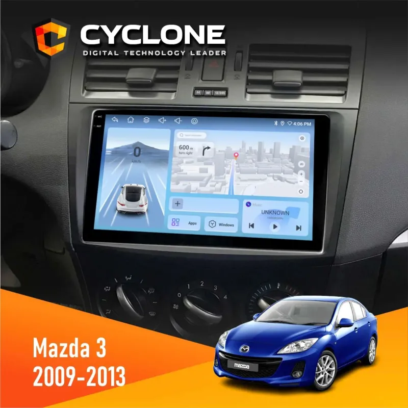 Штатна магнітола Mazda 3 2009-2013 CYCLONE C9-009 4X64, DSP, 4G, 2K