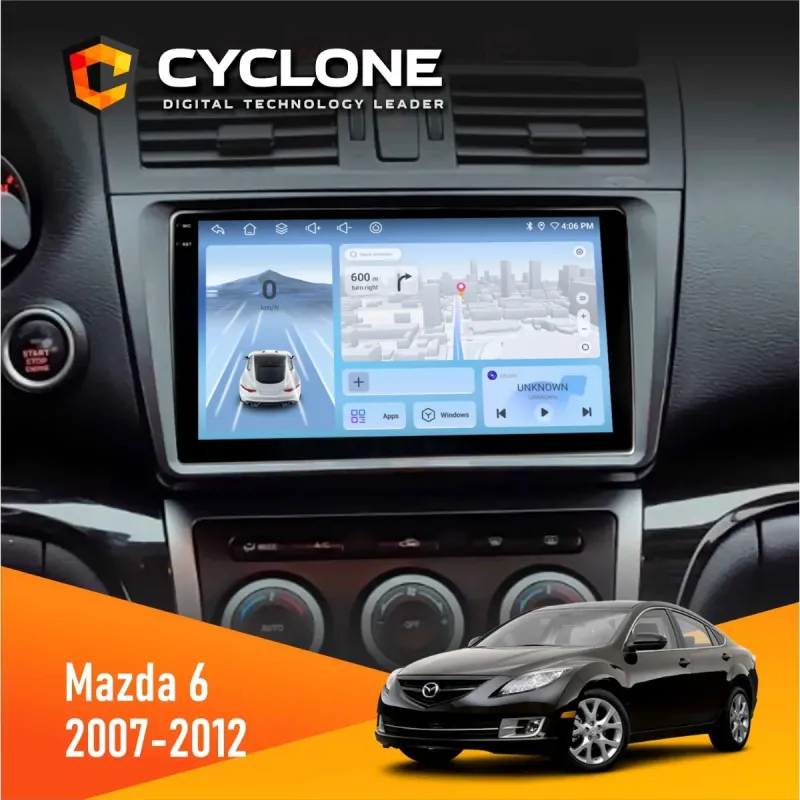 Штатна магнітола Mazda 6 GH 2007-2012 CYCLONE C9-009 4X64, DSP, 4G, 2K