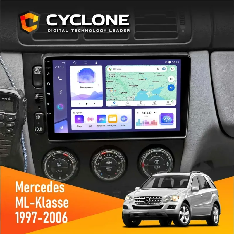 Штатна магнітола Mercedes-Benz ML-Class (W163) 1997-2006 CYCLONE C9-008 4X64, DSP