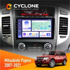 Штатна магнітола Mitsubishi Pajero 2007-2021 CYCLONE C9-011 4X64, DSP