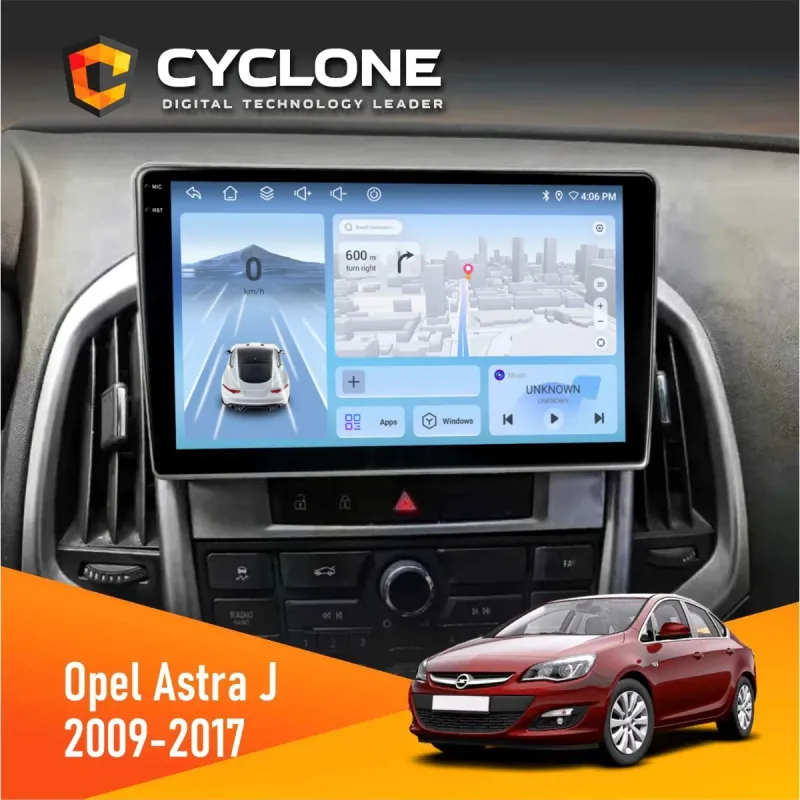 Штатна магнітола Opel Astra j 2009-2017 CYCLONE C9-009 4X64, DSP, 4G, 2K