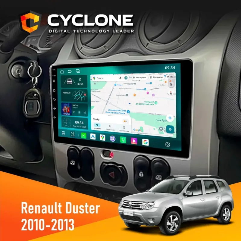 Штатна магнітола Renault Duster 2010-2013 DECKER D9-004 6X128, DSP 360, 2K