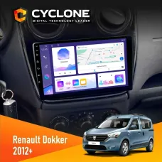 Штатна магнітола Renault Dokker, Sandero, Lodgy 2012+ (1 кнопка) CYCLONE C9-011 4X64, DSP