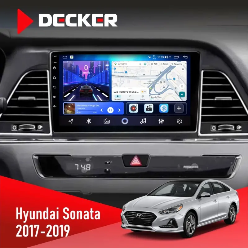 Штатна магнітола Hyundai Sonata 2017-2019 CAN DECKER D9-001 4X64, DSP