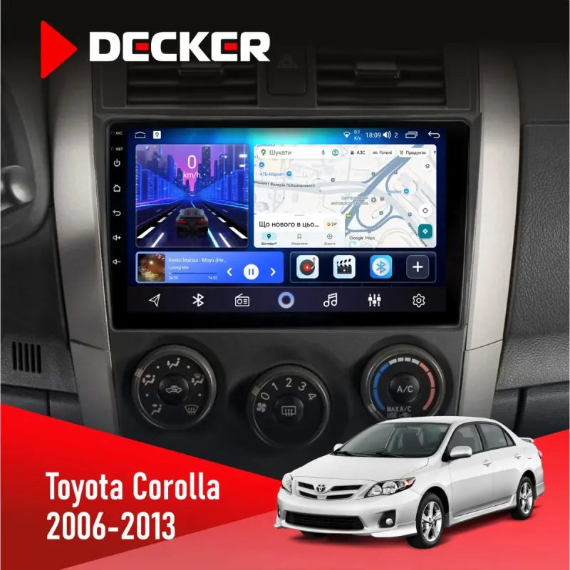 Штатна магнітола Toyota Corolla 2006-2013 DECKER D9-001 4X64, DSP