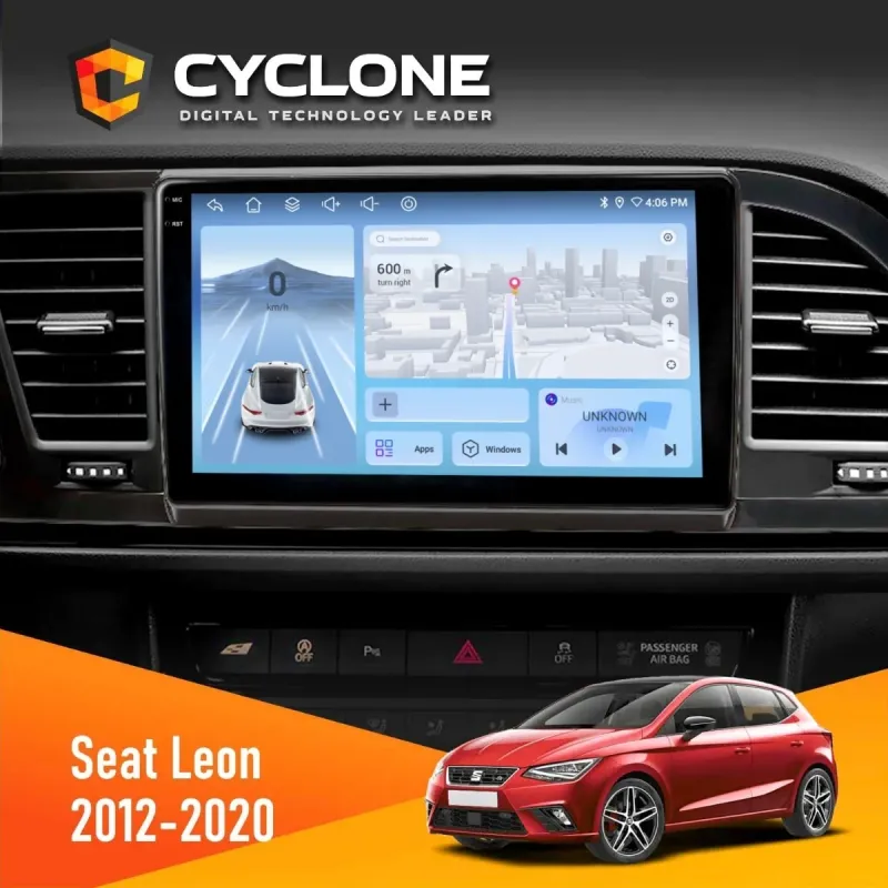 Штатна магнітола Seat Leon 2012-2020 CYCLONE C9-009 4X64, DSP, 4G, 2K