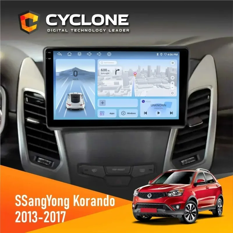 Штатна магнітола SsangYong Korando 2013-2017 CYCLONE C9-009 4X64, DSP, 4G, 2K