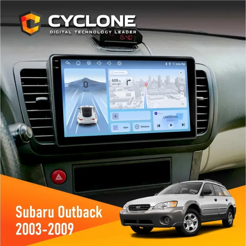 Штатна магнітола Subaru Outback 2003-2009 CYCLONE C9-009 4X64, DSP, 4G, 2K