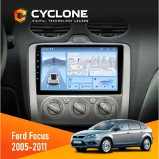 Штатна магнітола Ford Focus 2 2005-2011 Black CYCLONE C9-012 4X64 DSP 4G