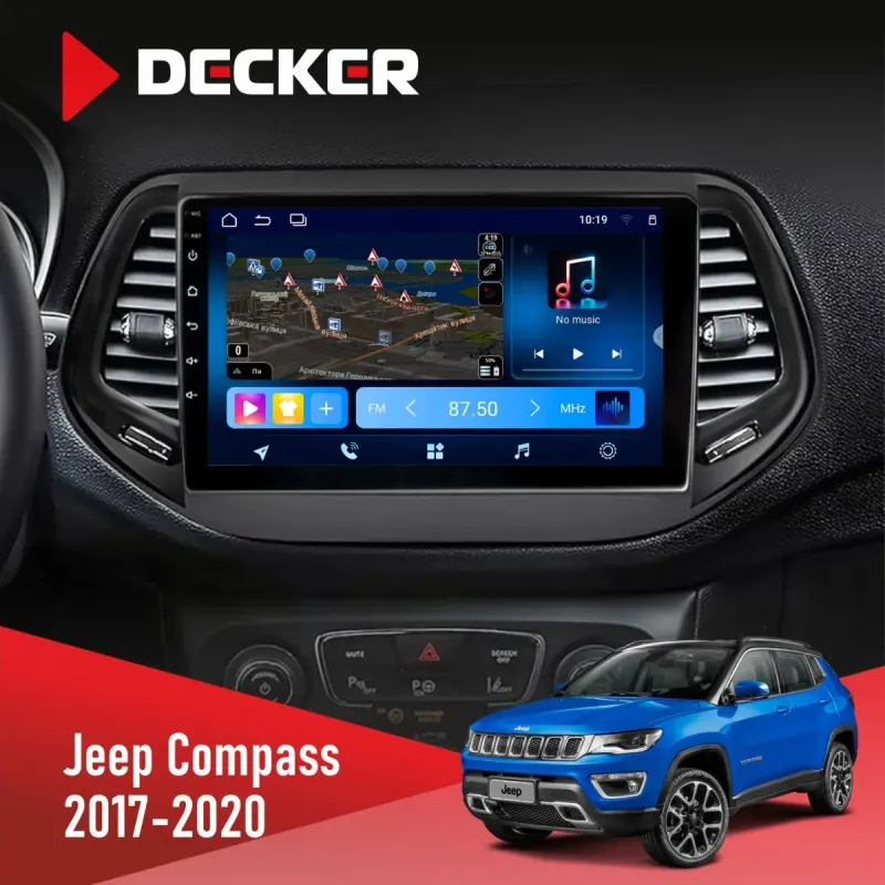 Штатна магнітола Jeep Compass 2017-2020 DECKER TS TS10-003 4X64, DSP 4G, 2K