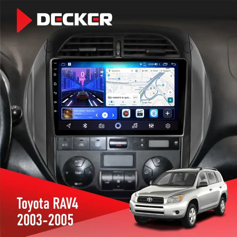 Штатна магнітола Toyota RAV4 2003-2005 DECKER D9-001 4X64, DSP