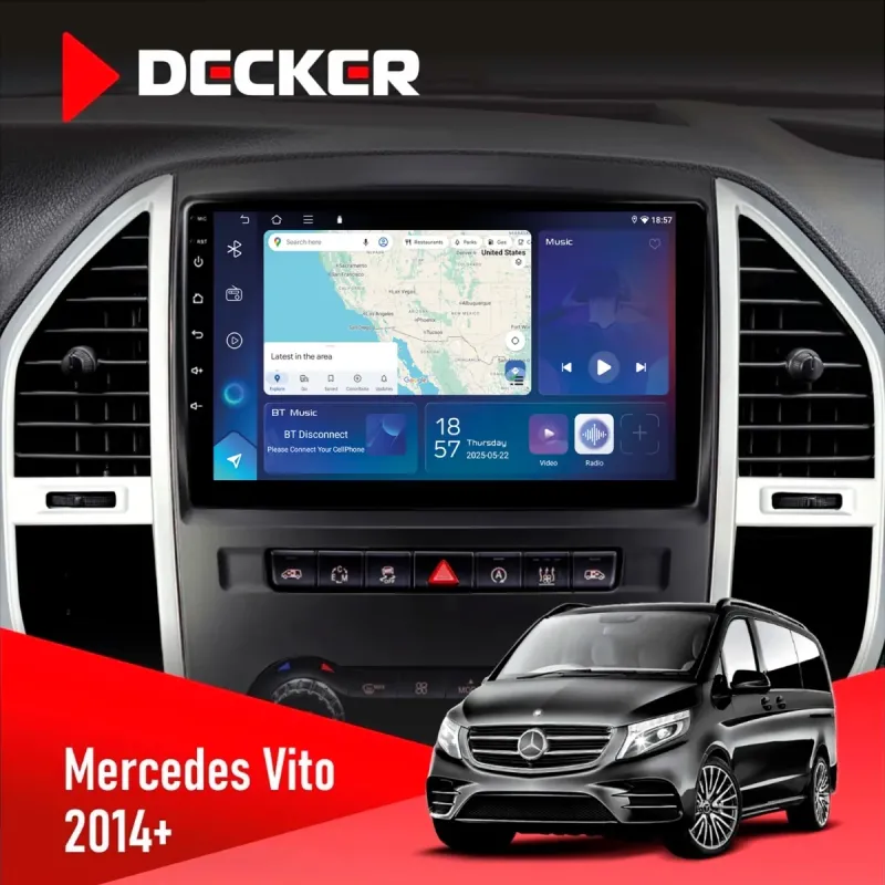 Штатна магнітола Mercedes-Benz Vito (W447) 2014+ DECKER D10-007 4X64, DSP, 360, 4G