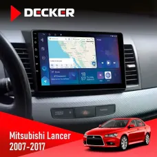 Штатна магнітола Mitsubishi Lancer X 2007-2017 DECKER D10-007 4X64, DSP, 360, 4G