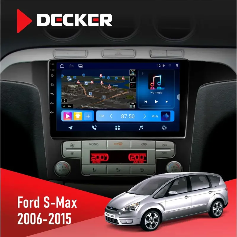 Штатна магнітола Ford S-Max 2006-2015 Climate DECKER TS TS9-003 4X64, DSP 4G, 2K