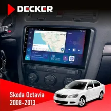 Штатна магнітола Skoda Octavia A5 2008-2013 Black DECKER D10-007 4X64, DSP, 360, 4G