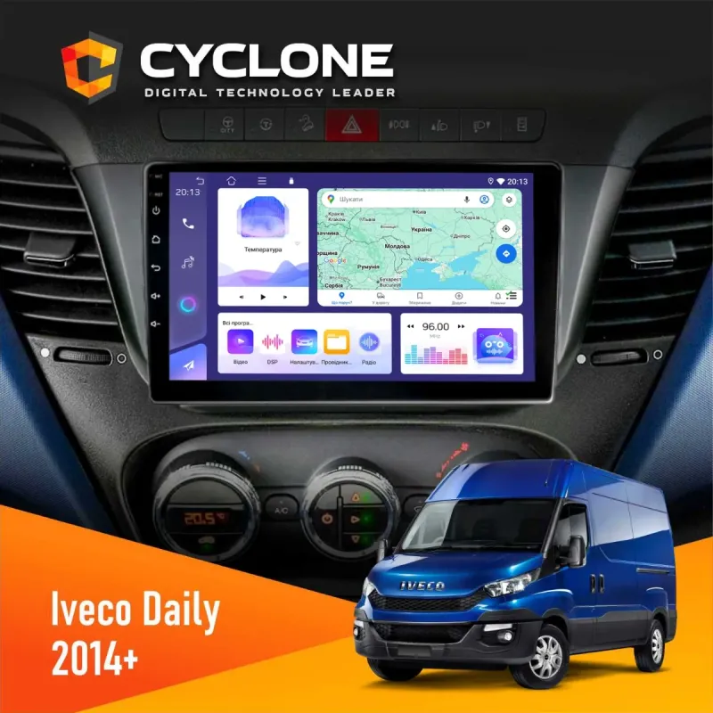 Штатна магнітола Iveco Daily 2014+ CYCLONE C9-011 4X64, DSP