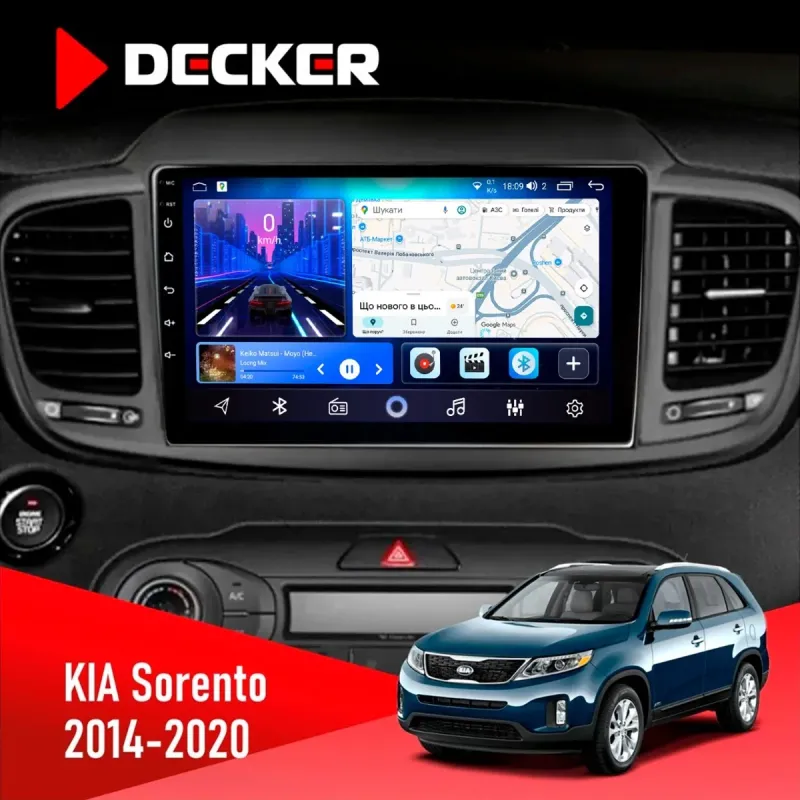 Штатна магнітола KIA Sorento 2014-2020 DECKER D10-006 4X64, 4G