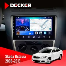 Штатна магнітола Skoda Octavia A5 2008-2013 Silver DECKER D10-006 4X64, 4G
