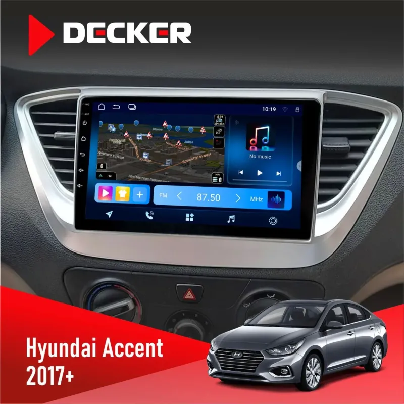 Штатна магнітола Hyundai Accent 2017+ DECKER TS TS9-003 4X64, DSP 4G, 2K