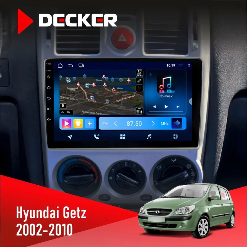 Штатна магнітола Hyundai Getz 2002-2010 DECKER TS TS9-003 4X64, DSP 4G, 2K