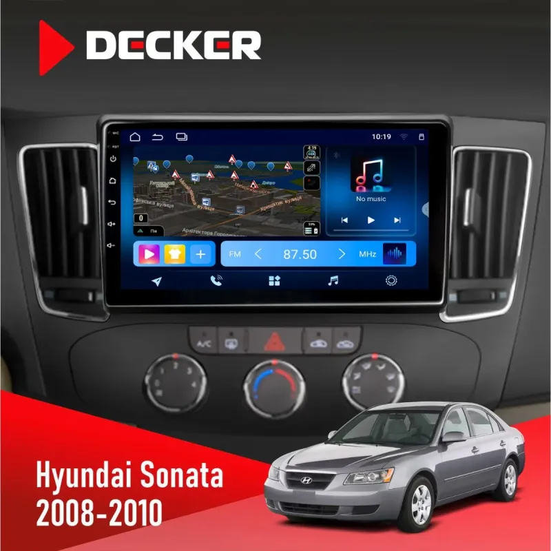 Штатна магнітола Hyundai Sonata 2008-2010 Climate DECKER TS TS9-003 4X64, DSP 4G, 2K
