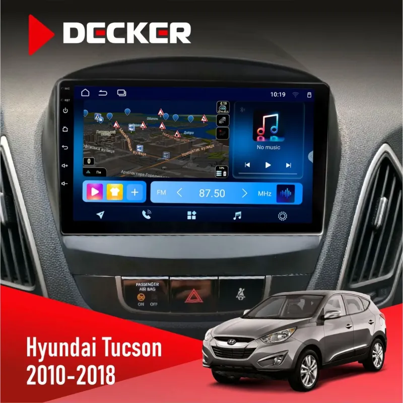 Штатна магнітола Hyundai Tucson 2010-2018 DECKER TS TS9-003 4X64, DSP 4G, 2K