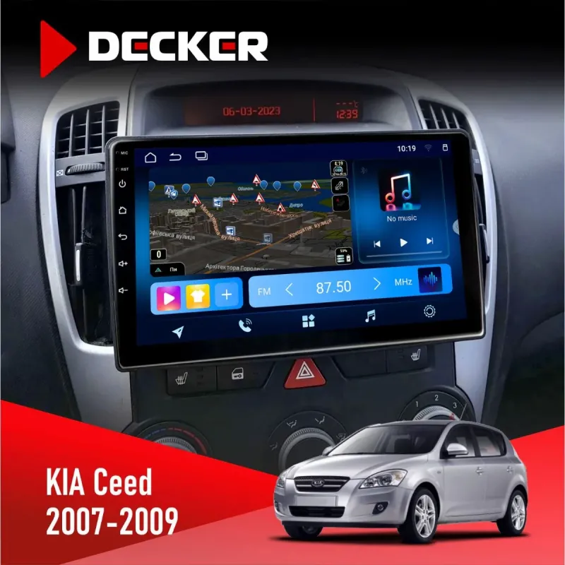 Штатна магнітола KIA Ceed 2007-2009 DECKER TS TS9-003 4X64, DSP 4G, 2K