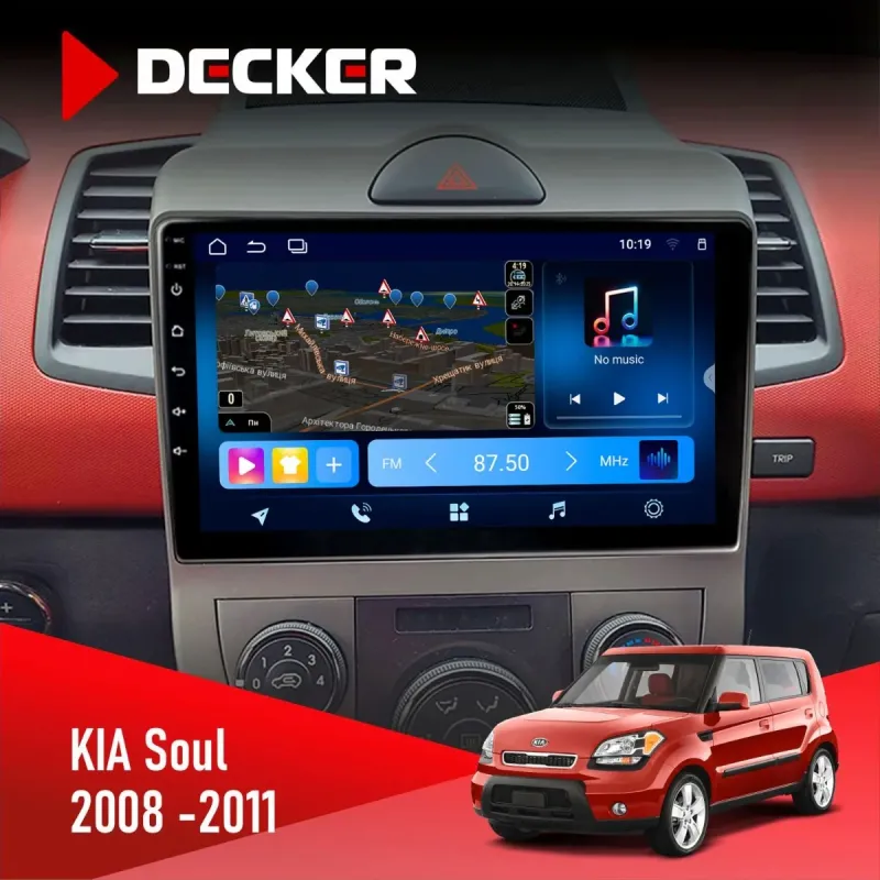 Штатна магнітола Kia Soul AM 2008-2011 DECKER TS TS9-003 4X64, DSP 4G, 2K