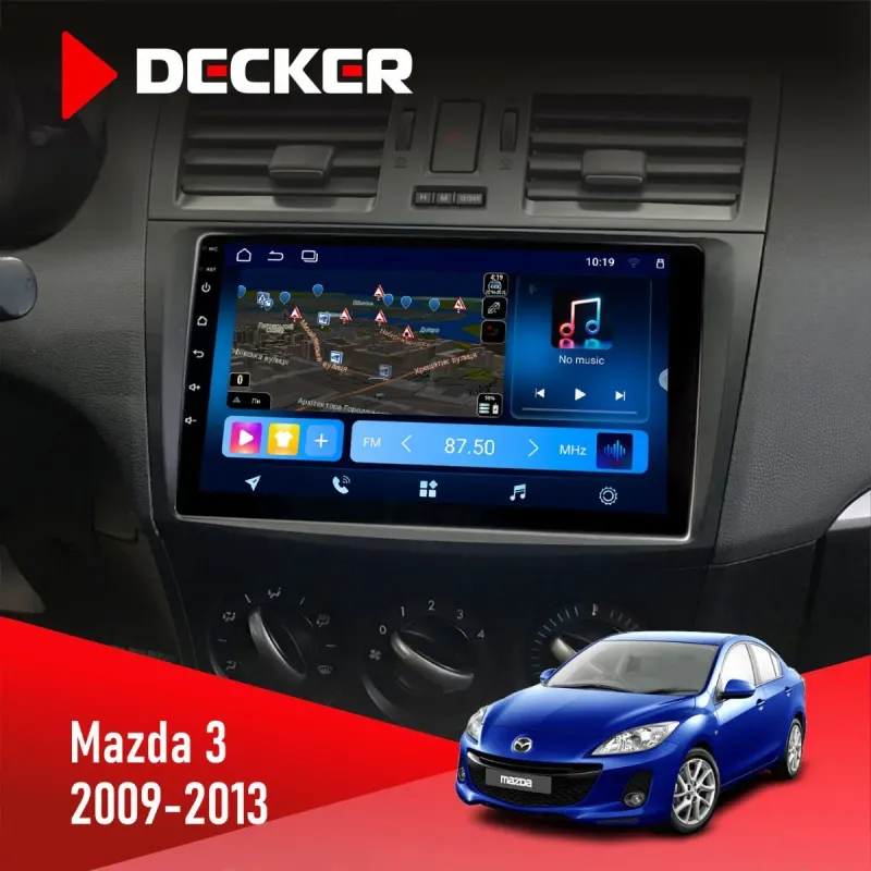 Штатна магнітола Mazda 3 2009-2013 DECKER TS TS9-003 4X64, DSP 4G, 2K