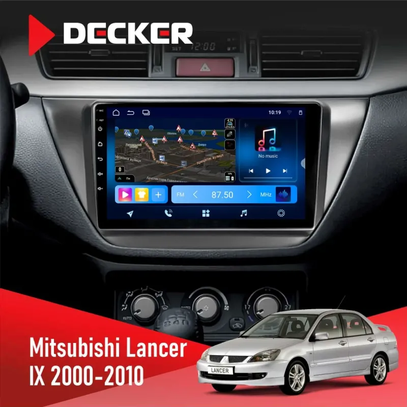 Штатна магнітола Mitsubishi Lancer 9 2000-2010 Black DECKER TS TS9-003 4X64, DSP 4G, 2K