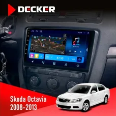 Штатна магнітола Skoda Octavia A5 2008-2013 Black DECKER D10-008 8X128 DSP 4G