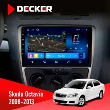 Штатна магнітола Skoda Octavia A5 2008-2013 Silver DECKER D10-008 8X128 DSP 4G