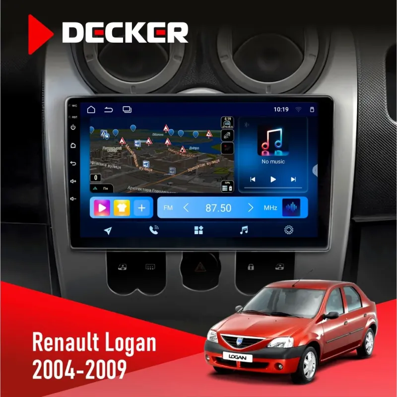 Штатна магнітола Renault Logan 2004-2007 DECKER TS TS9-003 4X64, DSP 4G, 2K