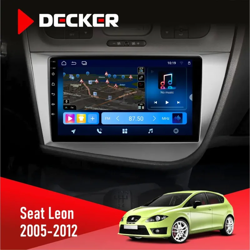 Штатна магнітола Seat Leon 2005-2015 DECKER TS TS9-003 4X64, DSP 4G, 2K