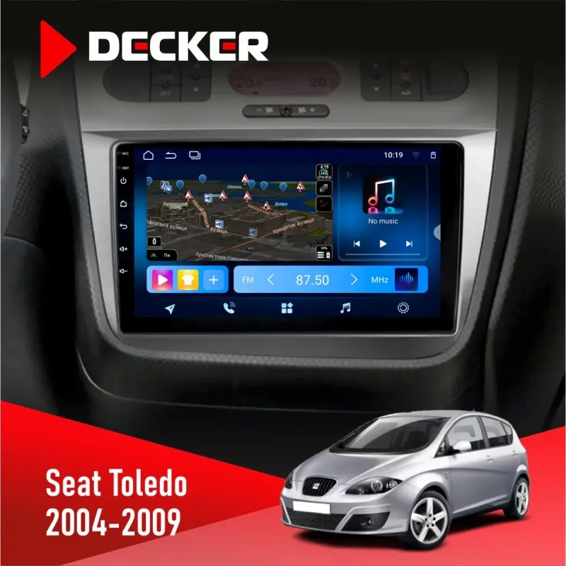 Штатна магнітола Seat Toledo 2004-2009 DECKER TS TS9-003 4X64, DSP 4G, 2K