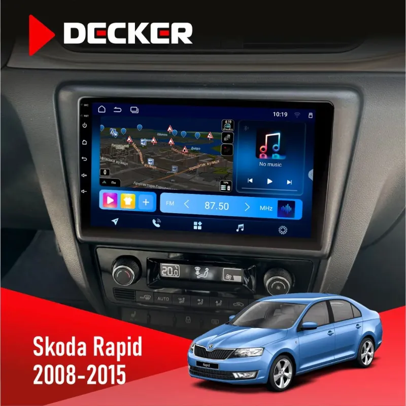 Штатна магнітола Skoda Rapid 2013-2018 DECKER TS TS9-003 4X64, DSP 4G, 2K