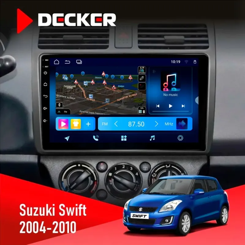 Штатна магнітола Suzuki Swift 2004-2010 DECKER TS TS10-003 4X64, DSP 4G, 2K