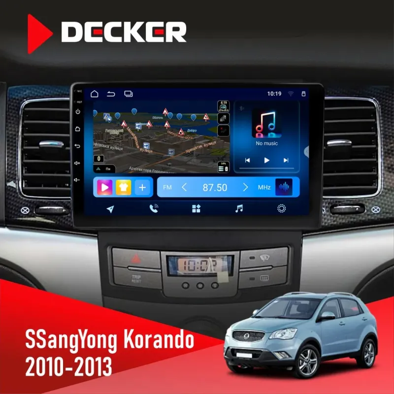 Штатна магнітола SsangYong Korando, Actyon 2010-2013 DECKER TS TS9-003 4X64, DSP 4G, 2K