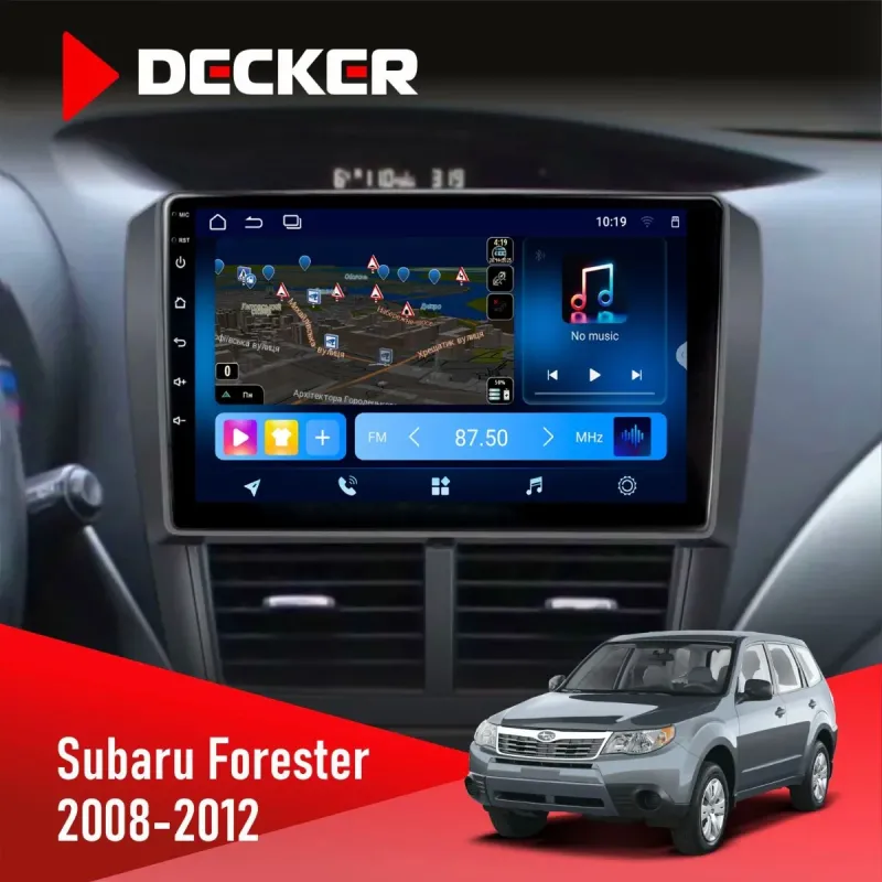 Штатна магнітола Subaru Forester 2008-2012 DECKER TS TS9-003 4X64, DSP 4G, 2K