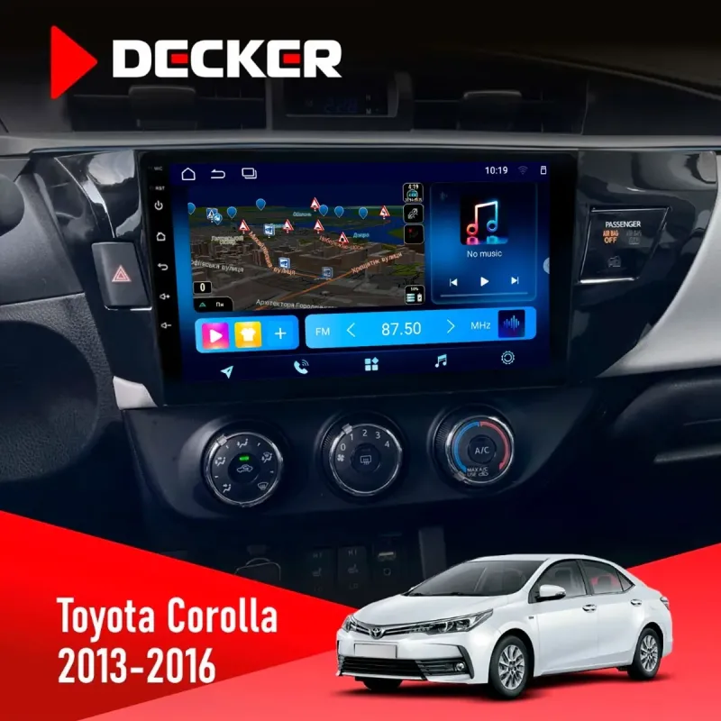Штатна магнітола Toyota Corolla 2013-2016 DECKER TS TS10-003 4X64, DSP 4G, 2K