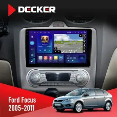 Штатна магнітола Ford Focus 2 2005-2011 Black Climate DECKER D9-005 4X64, DSP, 360, 4G, 2K