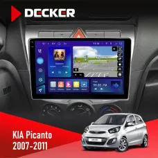 Штатна магнітола KIA Picanto 2007-2011 DECKER D9-005 4X64, DSP, 360, 4G, 2K