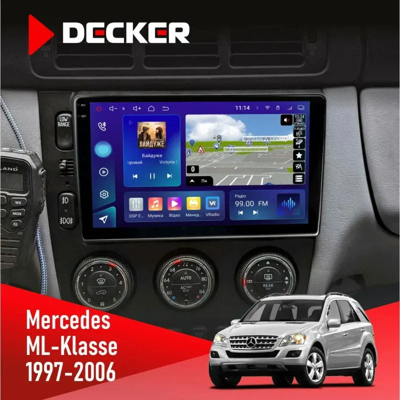 Штатна магнітола Mercedes-Benz ML-Class (W163) 1997-2006 AMP DECKER D9-005 4X64, DSP, 360, 4G, 2K