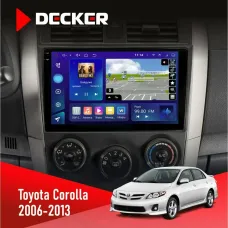 Штатна магнітола Toyota Corolla 2006-2013 Big frame DECKER D9-005 4X64, DSP, 360, 4G, 2K