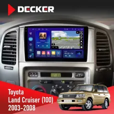 Штатна магнітола Toyota Land Cruiser (100) 2003-2008 DECKER D9-005 4X64, DSP, 360, 4G, 2K