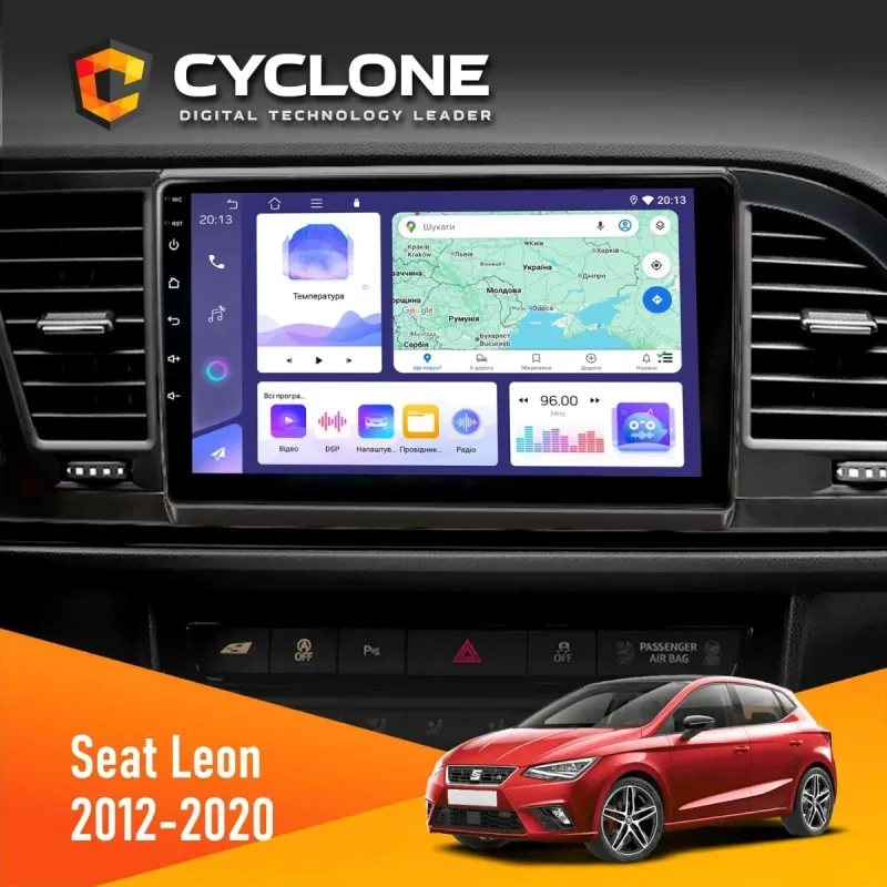 Штатна магнітола Seat Leon 2012-2020 CYCLONE C9-008 4X64, DSP
